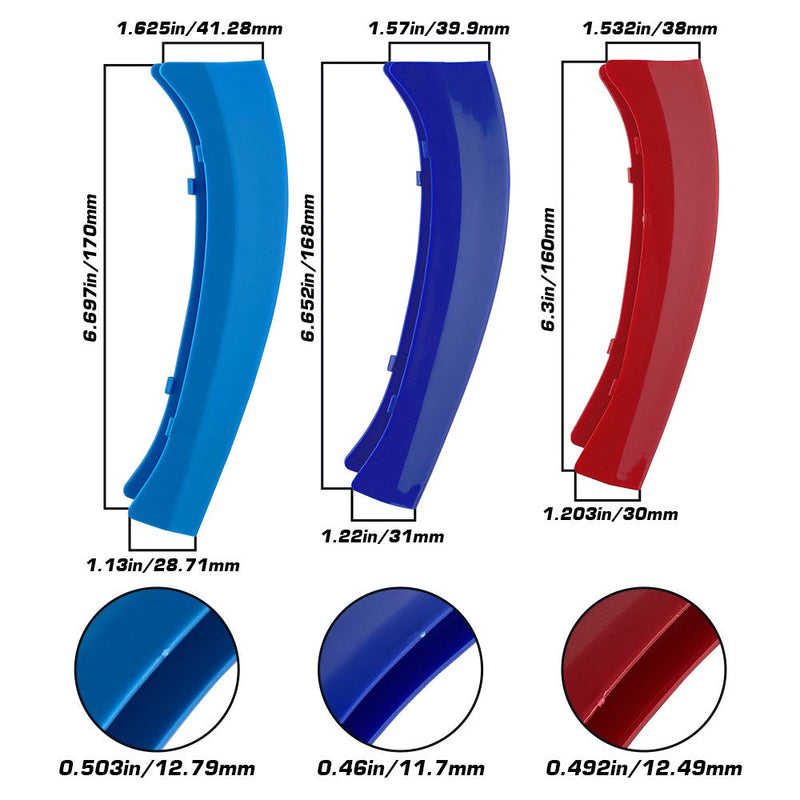 M-Colored Stripe Grille Insert Trims Compatible with BMW 11-20 X3 X4 Flashark