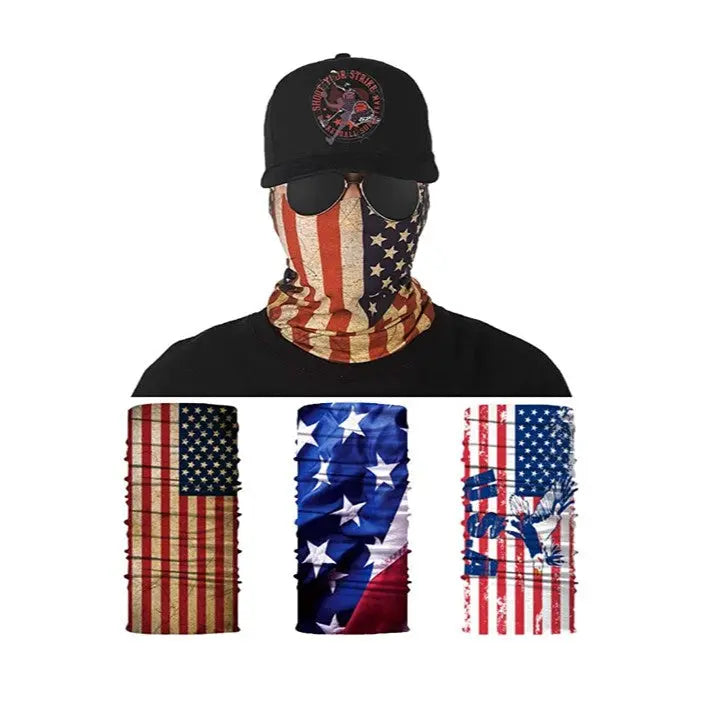 American Patriot Multiple Use Face Cover Neck Tube 3PCS