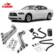 Long Tube Headers for 2005-2011 Dodge Challenger/Charger/Magnum & Chrysler 300C/300S 5.7L/6.1L Hemi V8 Flashark