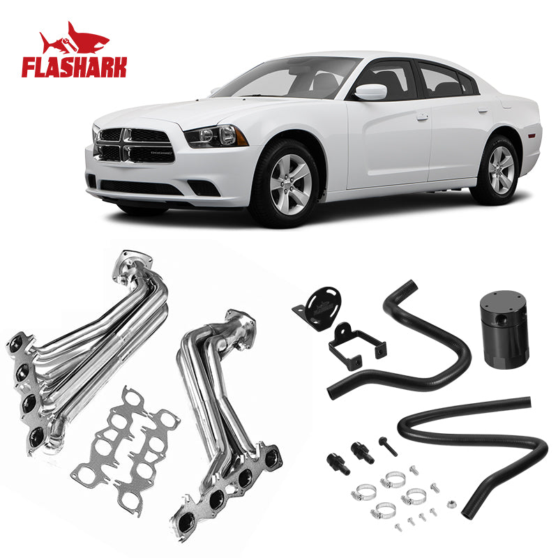 Long Tube Headers for 2005-2011 Dodge Challenger/Charger/Magnum & Chrysler 300C/300S 5.7L/6.1L Hemi V8 Flashark