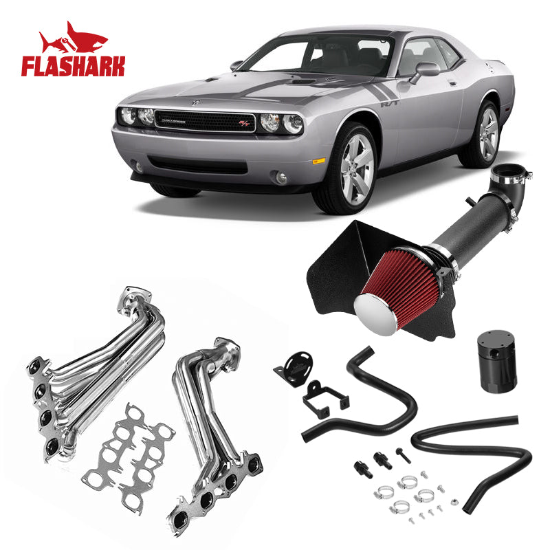 Long Tube Headers for 2005-2011 Dodge Challenger/Charger/Magnum & Chrysler 300C/300S 5.7L/6.1L Hemi V8 Flashark