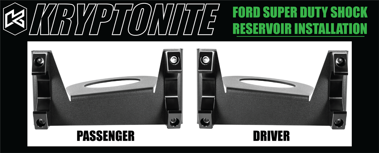 KRYPTONITE DEATH GRIP FRONT SHOCK RESERVOIR MOUNT KIT 2005+ SUPER DUTY