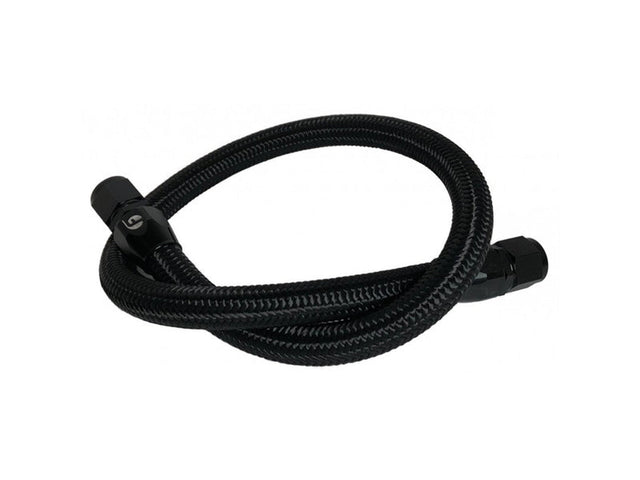 Fleece 39.50 Inch 12 Valve Coolant Bypass Hose Black Nylon Braided, 1994-1998 Dodge 5.9L Cummins Fleece Performance