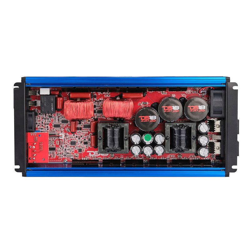 FRP Compact Full-Range Class D 1-Channel Amplifier 5,000 Watts Rms @ 1-Ohm Blue