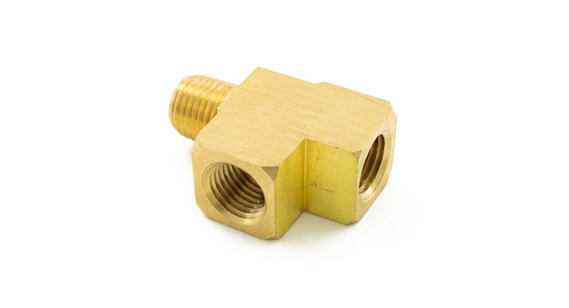 1/4" NPT Brass Run Tee Fitting
