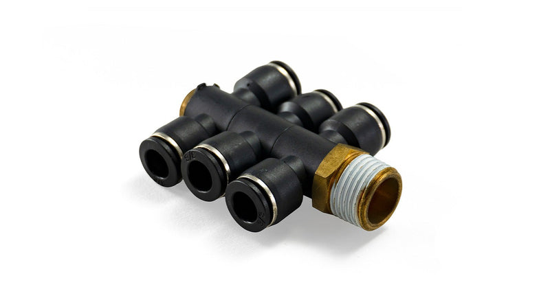 1/2" Male NPT to 3/8" PTC 6-Way