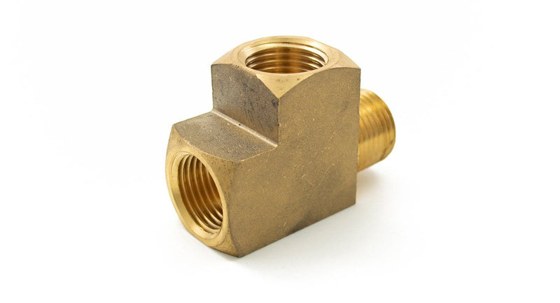 1/2" NPT Brass Run Tee Fitting