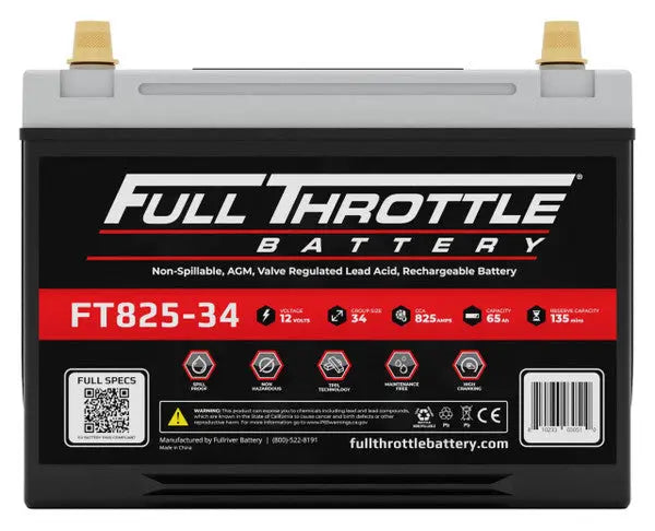 Full Throttle Battery FT825-34 High Performance AGM Battery
