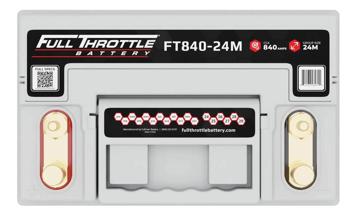 Full Throttle Battery FT840-24M High Performance AGM Battery