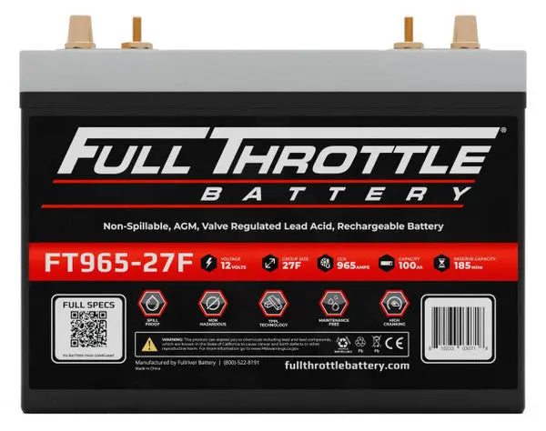Full Throttle Battery FT965-27F High Performance AGM Battery
