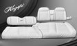 Kozip Rear Seat Cushion Set – White Base with Black Piping – White Cross Stitch – Universal (NOMAD Seat Kit) Kozip