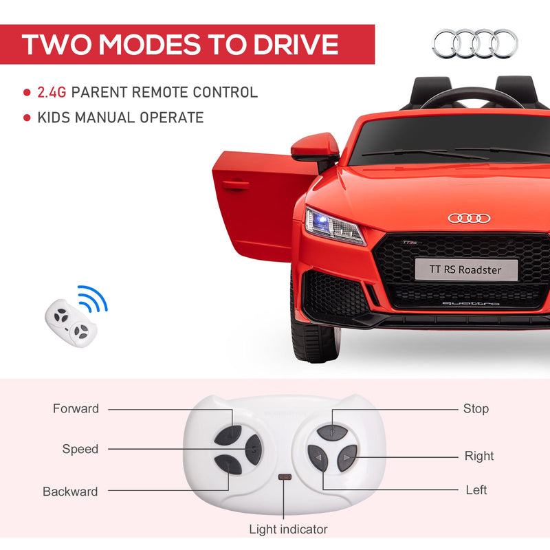 6V Audi TT RS Kid Electric Sports Car with Remote Control Ride-On