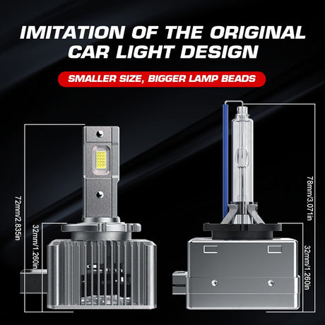 D1S D3S D8S LED Headlight Bulbs 70W 8600LM 6000K White | 2 Bulbs Flashark