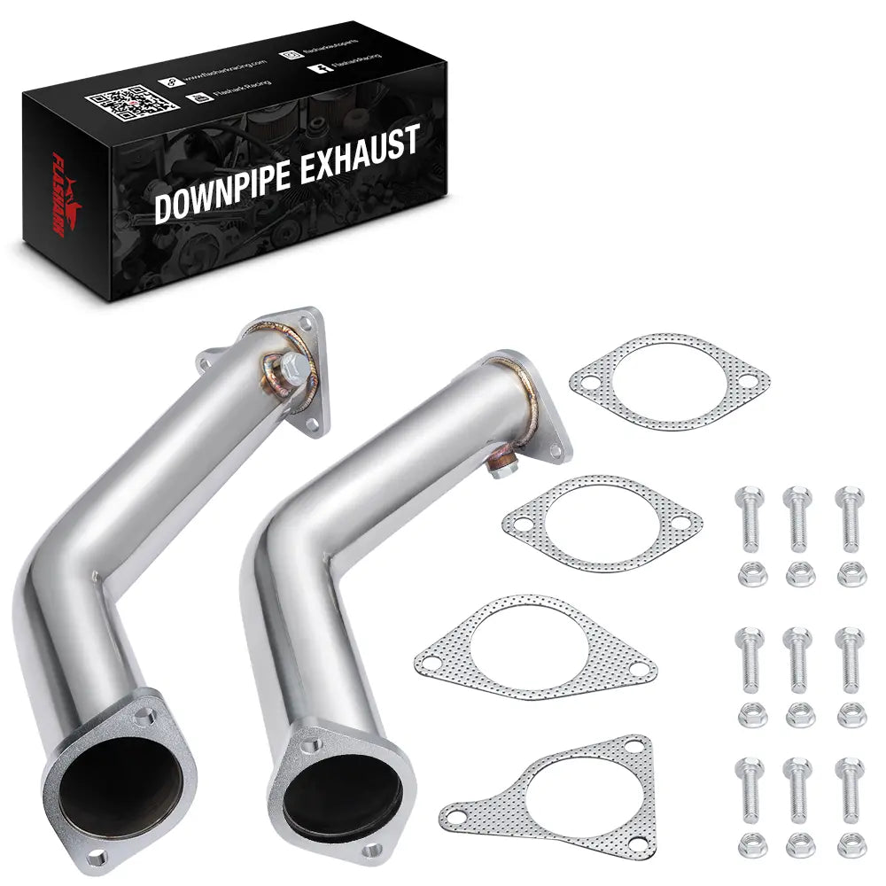 Flashark High-Flow Racing Downpipe for 2017+ INFINITI Q60 / 2016+ INFINITI Q50 VR30 3.0L Twin Turbo