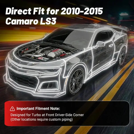 Flashark Intercooler + Piping Kit for 2010–2015 Chevrolet Camaro LS3 V8 (Single Turbo NA-T Swap)