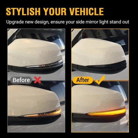 LED Side Mirror Turn Signal Lights, Sequential Dynamic Indicator Strip for 2016-2021 Toyota Tacoma, 2019-2021 RAV4 XA50,2020 Highlander XU70, Alphard Velltire Lexus LM