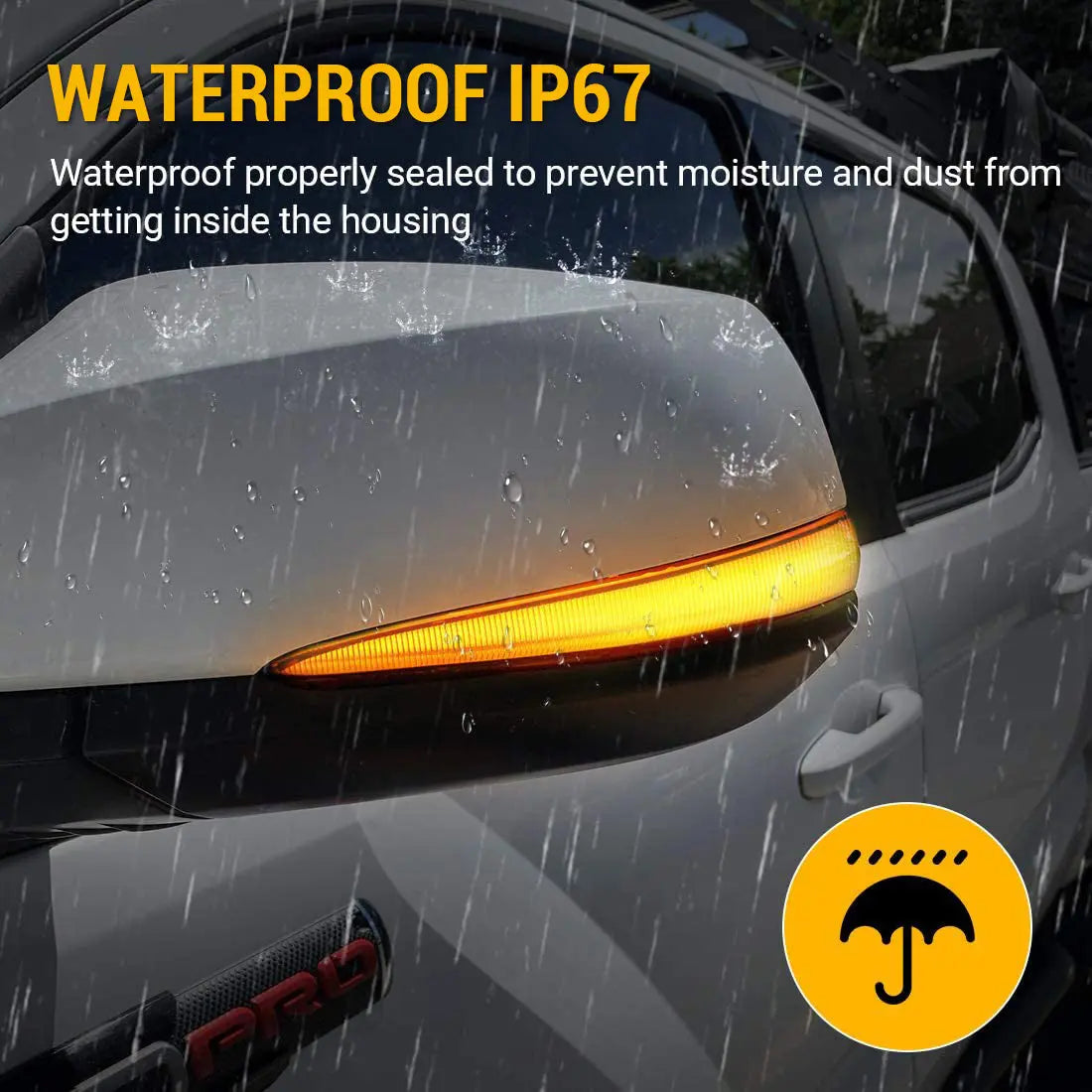 LED Side Mirror Turn Signal Lights, Sequential Dynamic Indicator Strip for 2016-2021 Toyota Tacoma, 2019-2021 RAV4 XA50,2020 Highlander XU70, Alphard Velltire Lexus LM Flashark