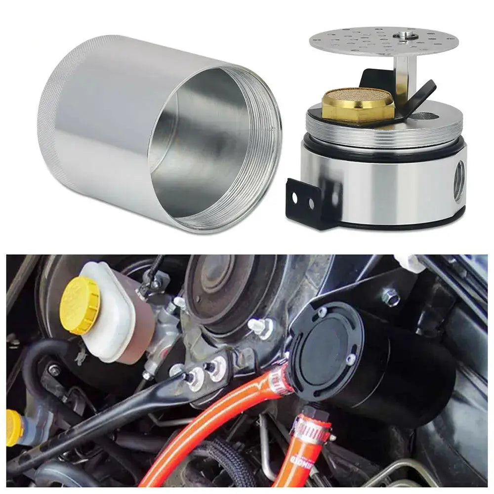Flashark Universal Aluminum Racing Baffled 3-Port Oil Catch Can