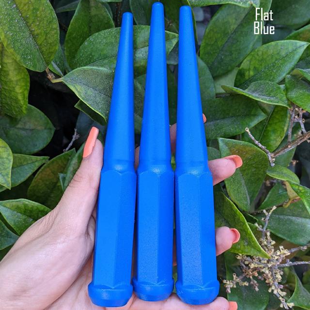 24 Pc 14x1.5 Spike Lug Nuts 6" Tall - Powder Coated - Various Colors