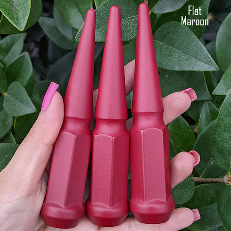 24 Pc 14x1.5 Spike Lug Nuts 4.5" Tall - Powder Coated - Various Colors