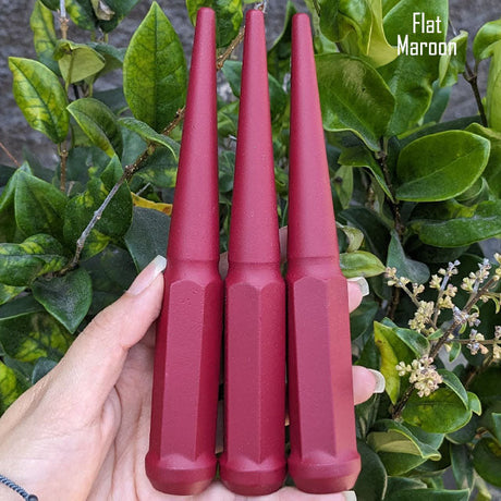 24 Pc 14x1.5 Spike Lug Nuts 6" Tall - Powder Coated - Various Colors