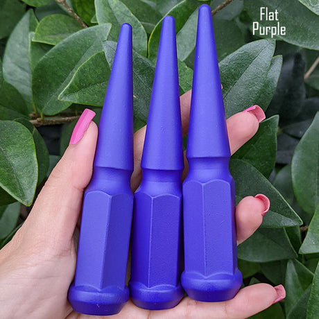 32 Pc 14x1.5 Spike Lug Nuts 4.5" Tall - Powder Coated - Various Colors