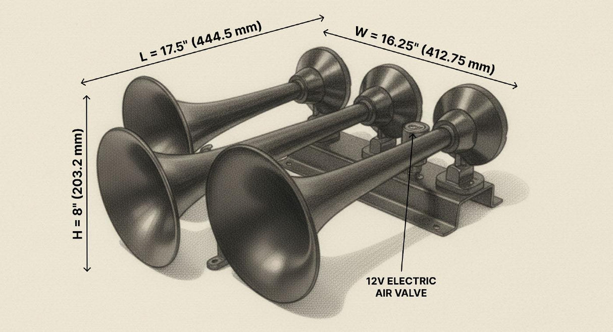 Flatlaw 3 Liter Train Horn Kit HornBlasters