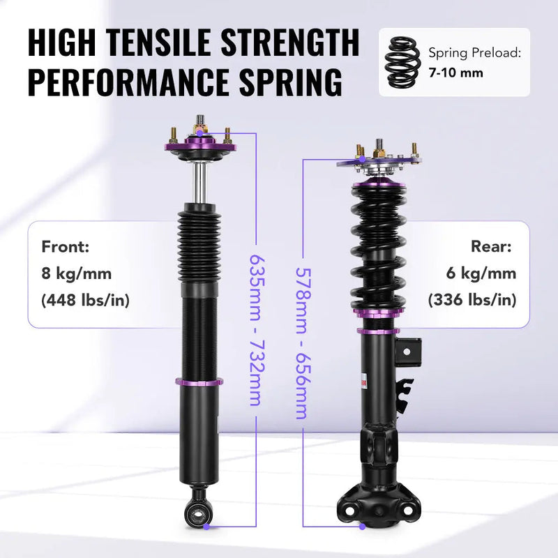 For 1990 -1998 BMW 3 Series(E36) 4-door sedan Coilover Shock Absorbers Struts 4PCS Flashark