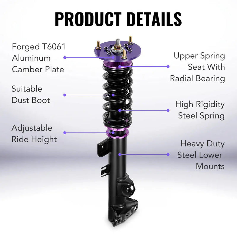 For 1990 -1998 BMW 3 Series(E36) 4-door sedan Coilover Shock Absorbers Struts 4PCS Flashark