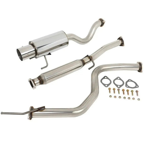 1992-1995 Honda Civic 1.5L 4 Inches Rolled Muffler Tip Racing Catback Exhaust System（3-Door Only） Flashark