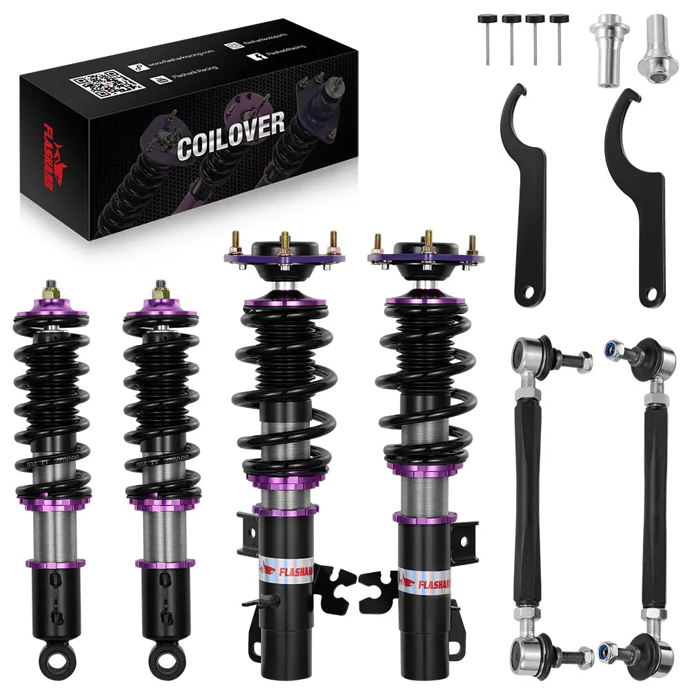 For 2007-2015 MINI Cooper FWD (R56/R57/R58/R59) 32-Way Damping Coilover Shock Absorbers Struts | Flashark