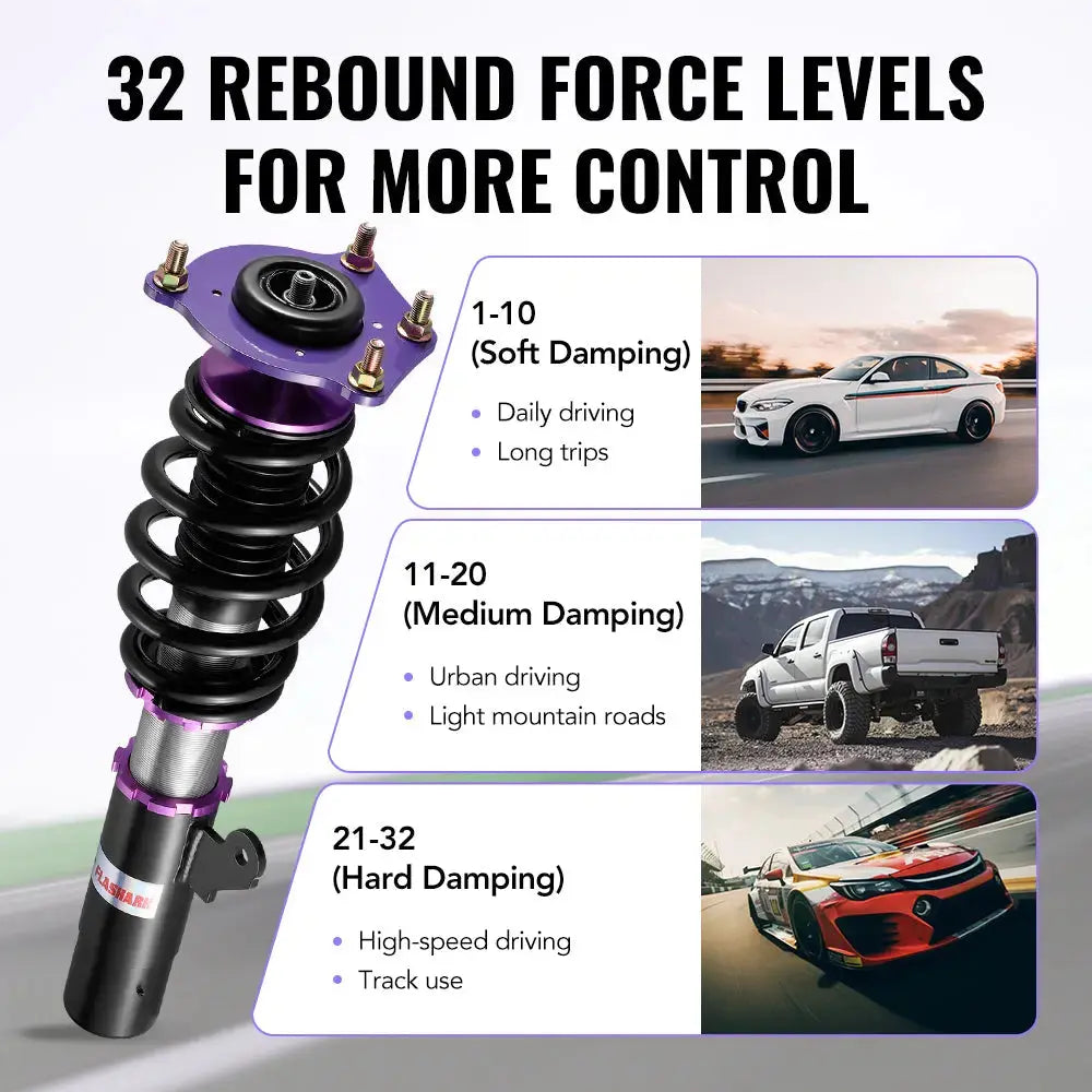 For 2018-2022 Honda Accord 32-Way Damping Coilover Shock Absorbers Struts | Flashark