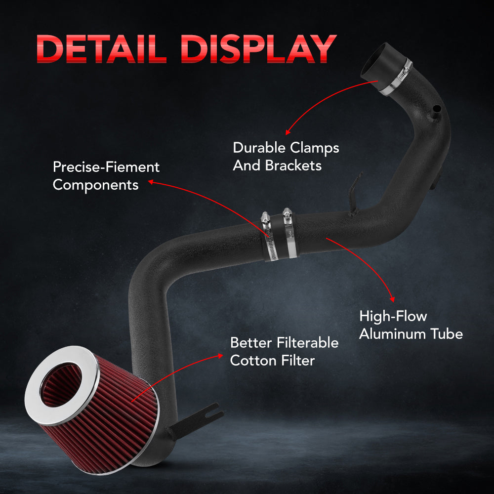 For 2006-2011 Honda Civic 1.8L Cold Air Intake Kit W/Cone Filter Flashark