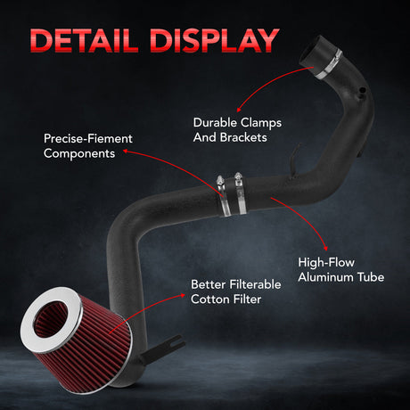 For 2006-2011 Honda Civic 1.8L Cold Air Intake Kit W/Cone Filter Flashark
