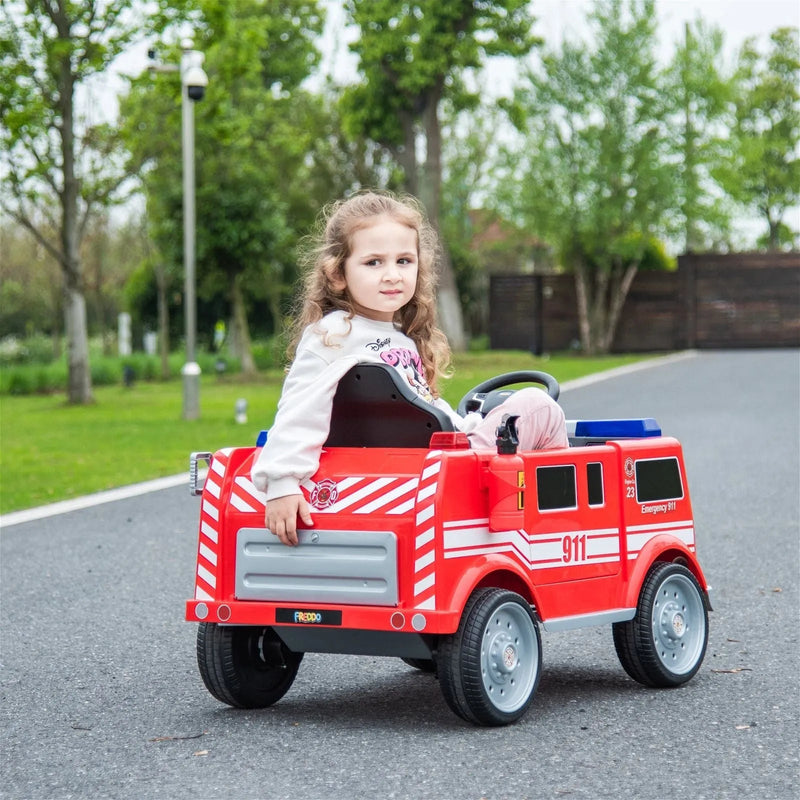 Magic Cars 12V Fire Truck 1 Seater Ride on