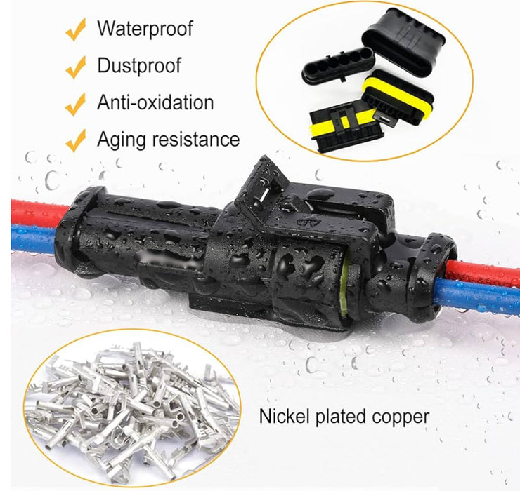 2-PIN waterproof connectors 5 pack