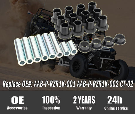 Heavy Duty A-Arm UHMW Control Arms Bushing Kit Replacement for 2014+ Polaris RZR XP 1000, 2014+ Polaris RZR XP 4 1000, Replace AAB-P-RZR1K-001 AAB-P-RZR1K-002 CT-02