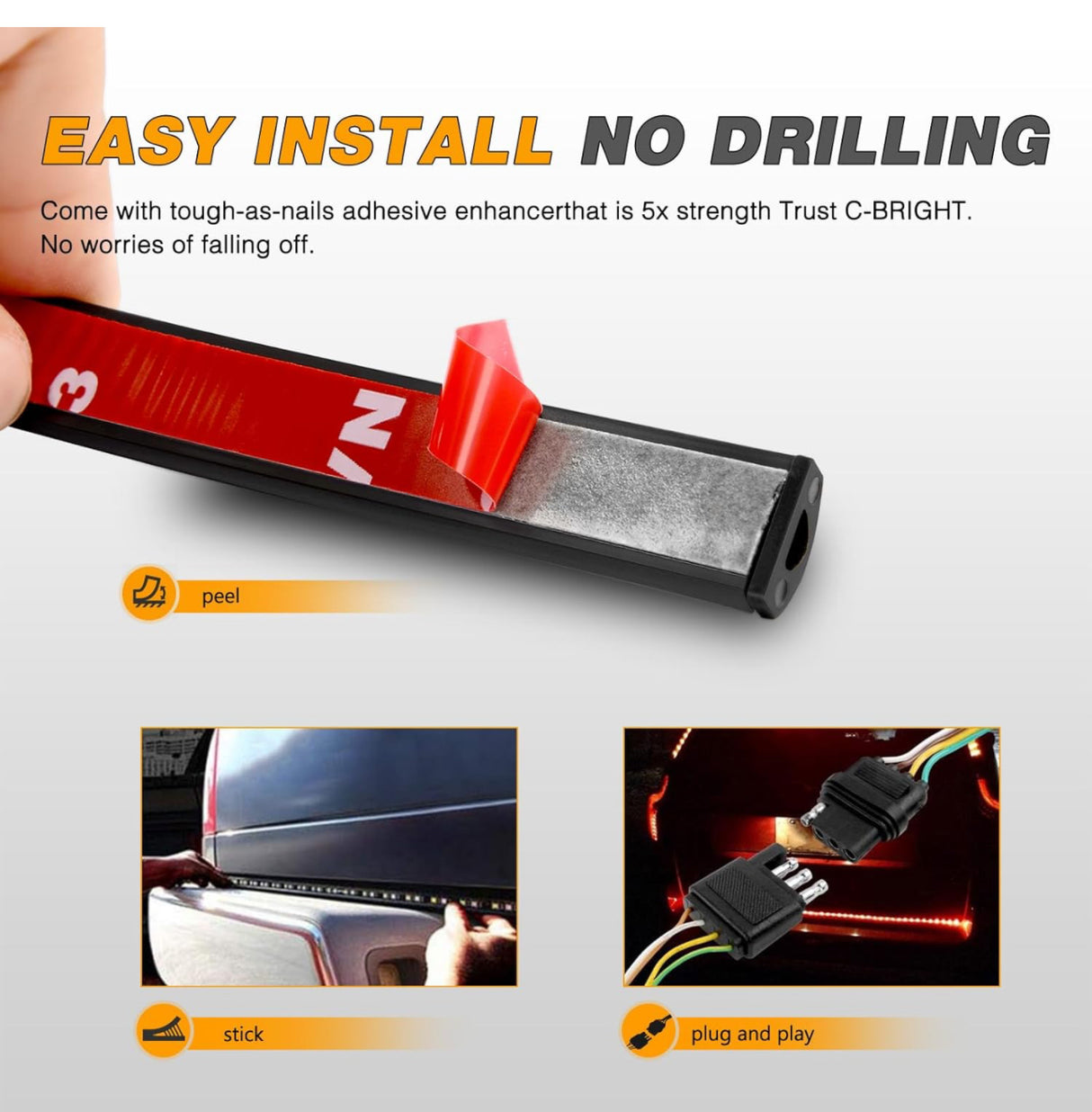Tailgate light bar 60” brake/turn/reverse