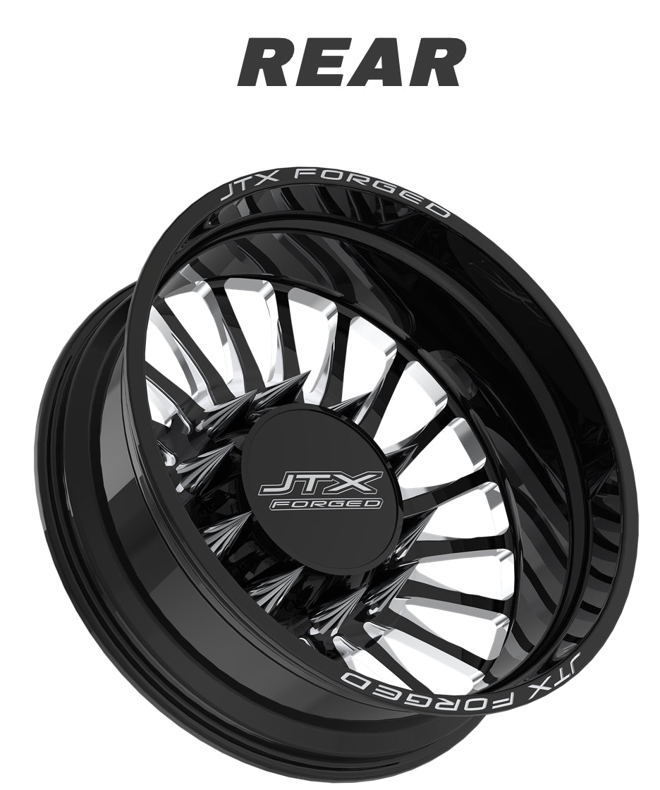 JTX 24”x8.25” Omen Dually Black wheels(6 wheels)