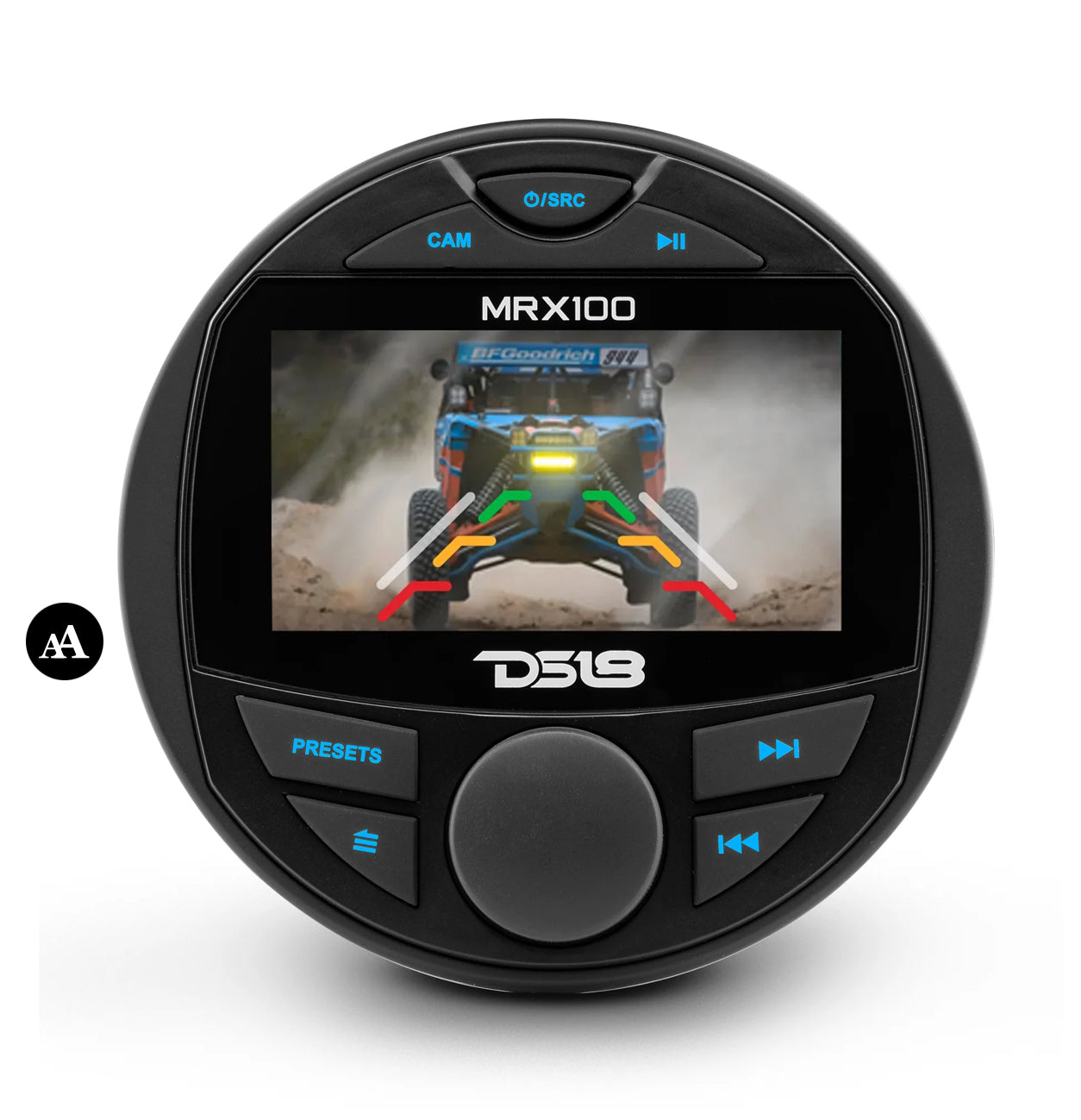 Marine and Powersports Headunit 3" Color TFT screen , 2 Zones, 4 volts Output, BT, RDS 4 X 50 Watts