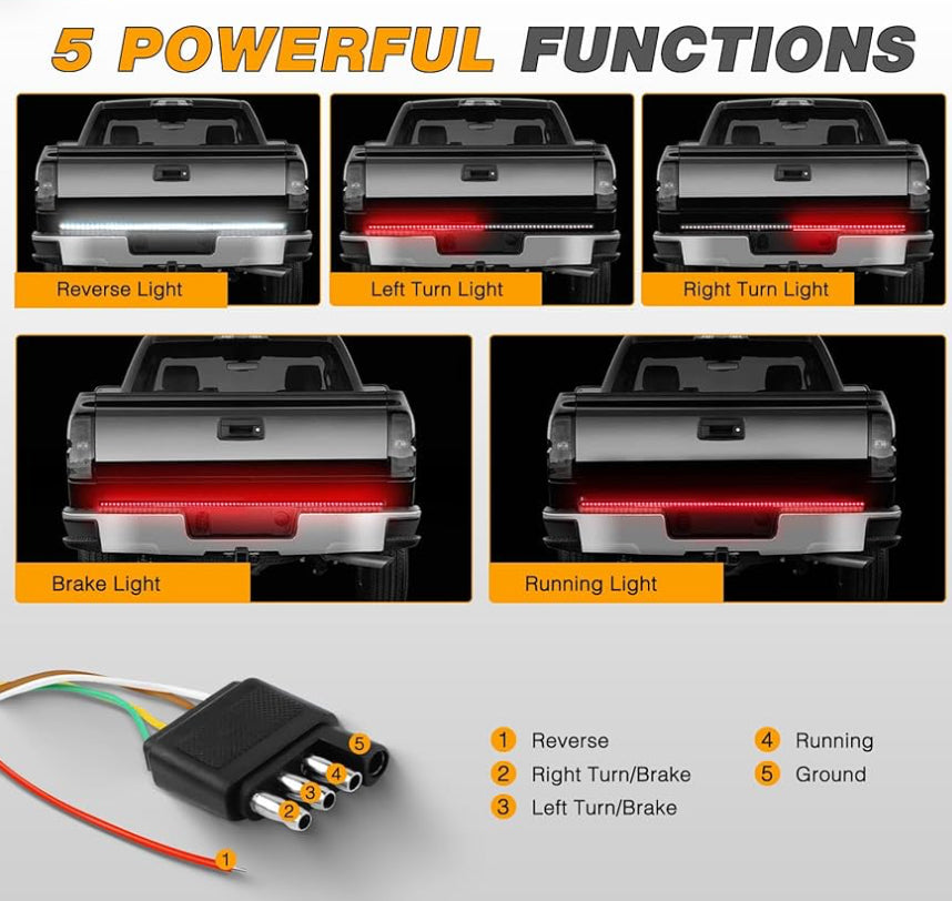 Tailgate light bar 60” brake/turn/reverse