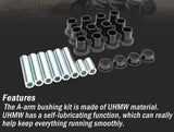 Heavy Duty A-Arm UHMW Control Arms Bushing Kit Replacement for 2014+ Polaris RZR XP 1000, 2014+ Polaris RZR XP 4 1000, Replace AAB-P-RZR1K-001 AAB-P-RZR1K-002 CT-02