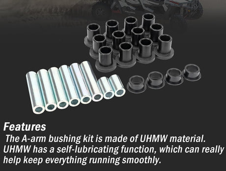 Heavy Duty A-Arm UHMW Control Arms Bushing Kit Replacement for 2014+ Polaris RZR XP 1000, 2014+ Polaris RZR XP 4 1000, Replace AAB-P-RZR1K-001 AAB-P-RZR1K-002 CT-02