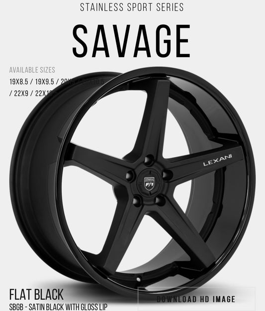 Lexani 19” wheels Flat Black SBGB