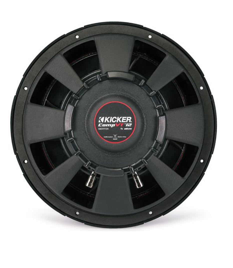Kicker CompVT 43CVT124
12" 4-ohm component subwoofer