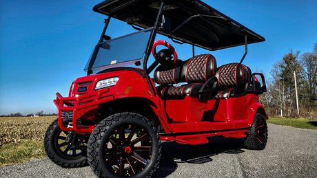 MODZ® Mauler 14x7 Red & Black Golf Cart Wheel