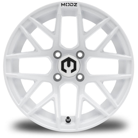MODZ® Matrix 14x7 Glossy White Golf Cart Wheel