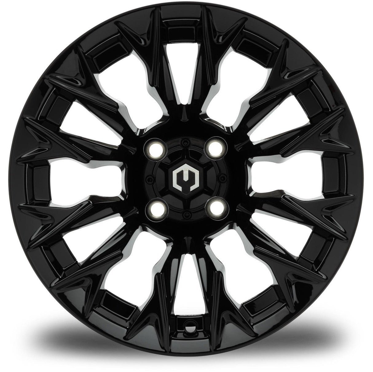 MODZ® Falcon 14x7 Glossy Black Golf Cart Wheel