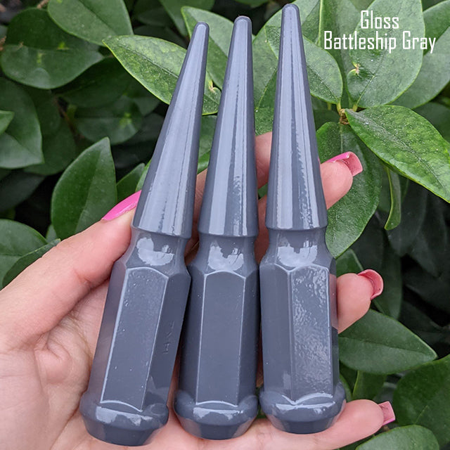 32 Pc 14x1.5 Spike Lug Nuts 4.5" Tall - Powder Coated - Various Colors