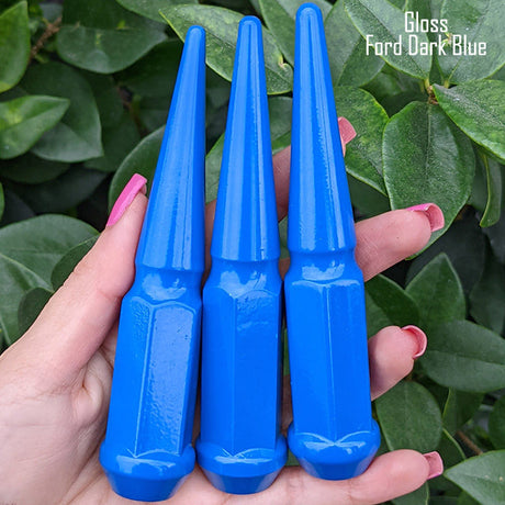 24 Pc 14x1.5 Spike Lug Nuts 4.5" Tall - Powder Coated - Various Colors